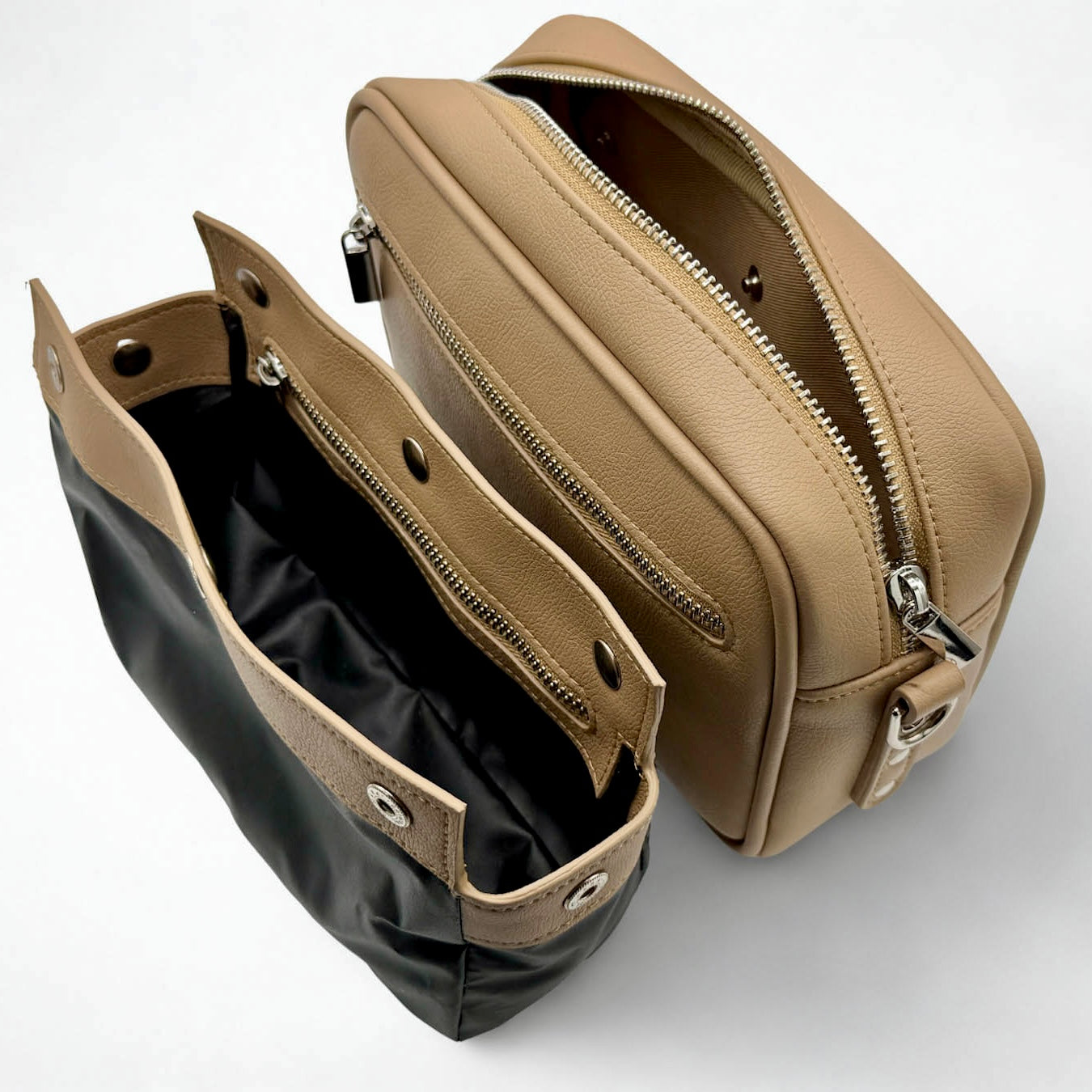 Stylische Handtasche und Leckerlitasche von HILOWIND mit herausnehmbarem Innenfutter.